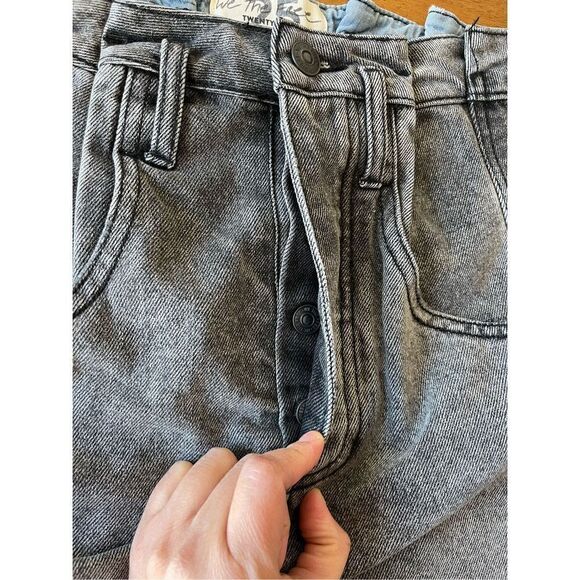 Free People charcoal denim paper bag mini skirt women’s size 25 - Picture 4 of 8